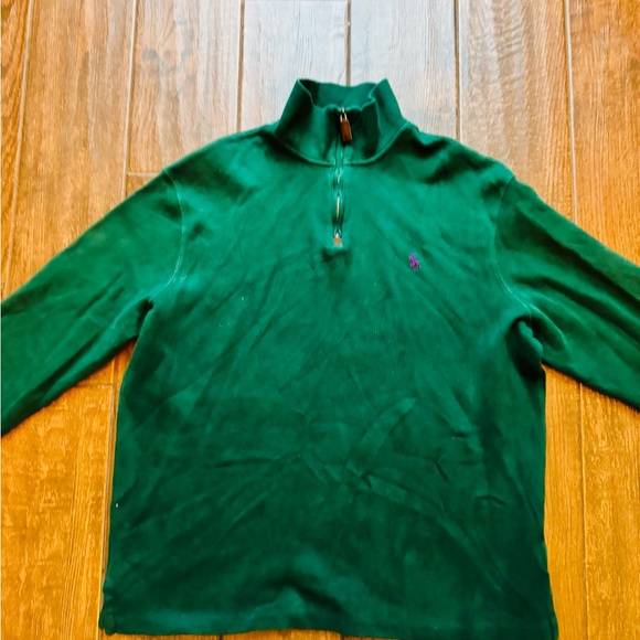 Y2K Polo Ralph Lauren Quarter Zip Long Sleeve Sweater Large - Picture 4 of 5